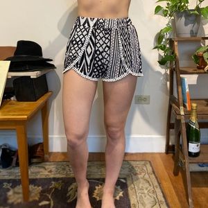 Flowy Patterned Split Shorts